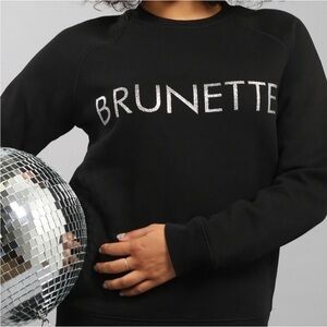 Brunette the Label Black Sparkle Logo Sweatshirt S/M